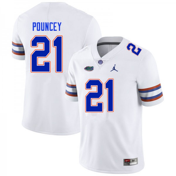 Men #21 Ethan Pouncey Florida Gators College Football Jerseys White